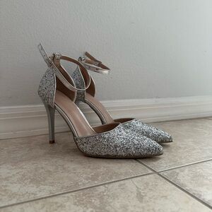 Silver Glitter Women's Heels